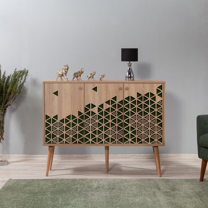 Hanah Home Mega-121 Consola Roble Sonoma 120x90x36 cm